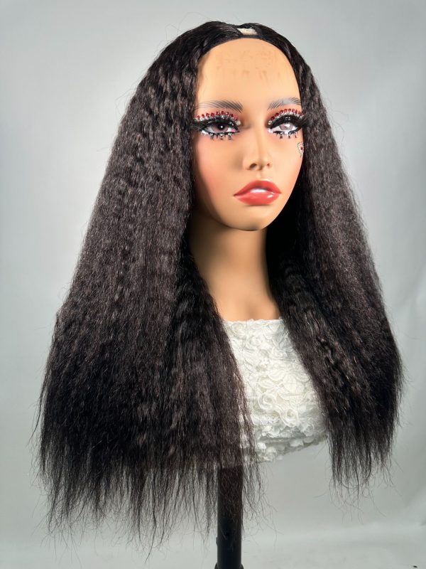 V Part Wig kinky straight 200% 20 pouces